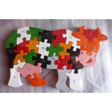 Wooden Block Cow Puzzle Wooden Block Cow Puzzle